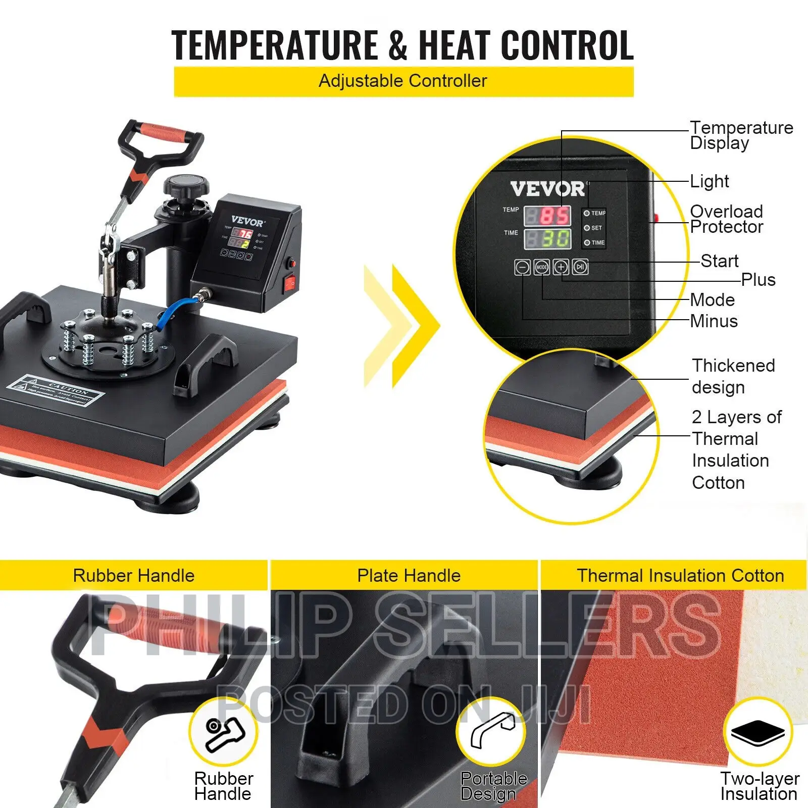 Heat Press Machine for T-Shirts 15"X15" Combo Kit Sublimatio