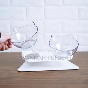 Luxury Elevated Cat Food Bowl Double Diner, Anti-Slip Bottom