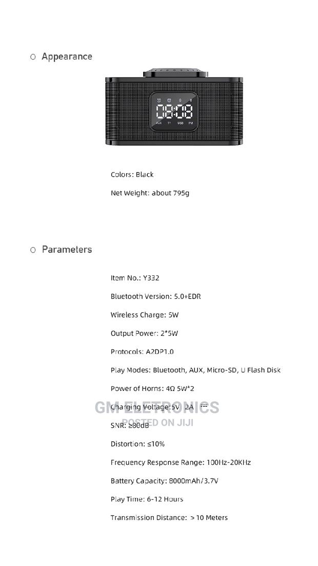 AWEI Y332 Wireless Speaker With Power Bank Clock. - thumbnail 5