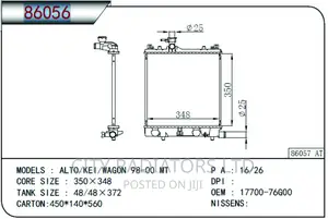 Radiator for Suzuki Alto.