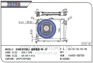 Toyota Hiace Radiator.