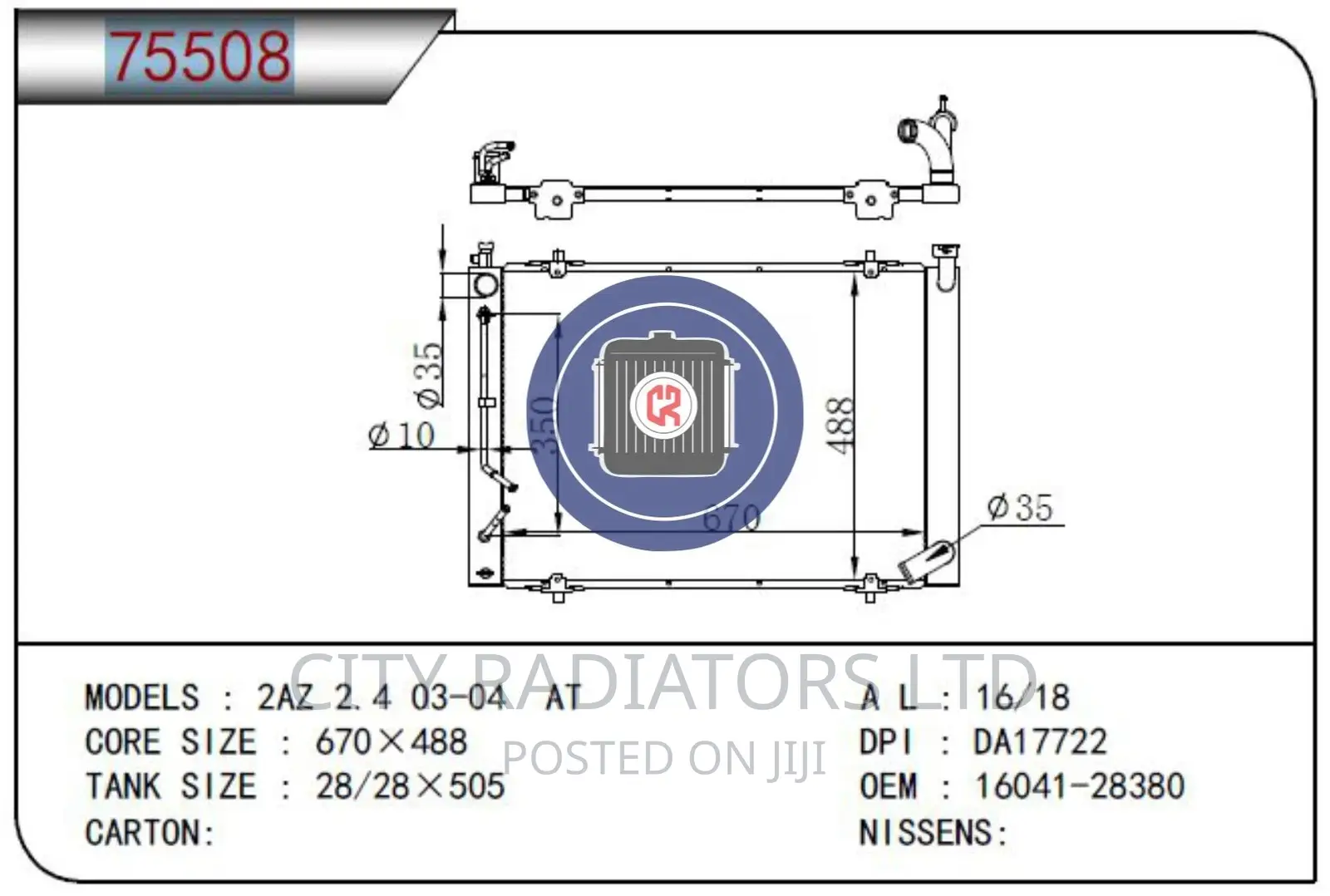 Toyota Harrier ACU30/Alphard Radiator.