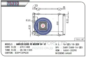 Toyota Harrier RX350 Radiators.