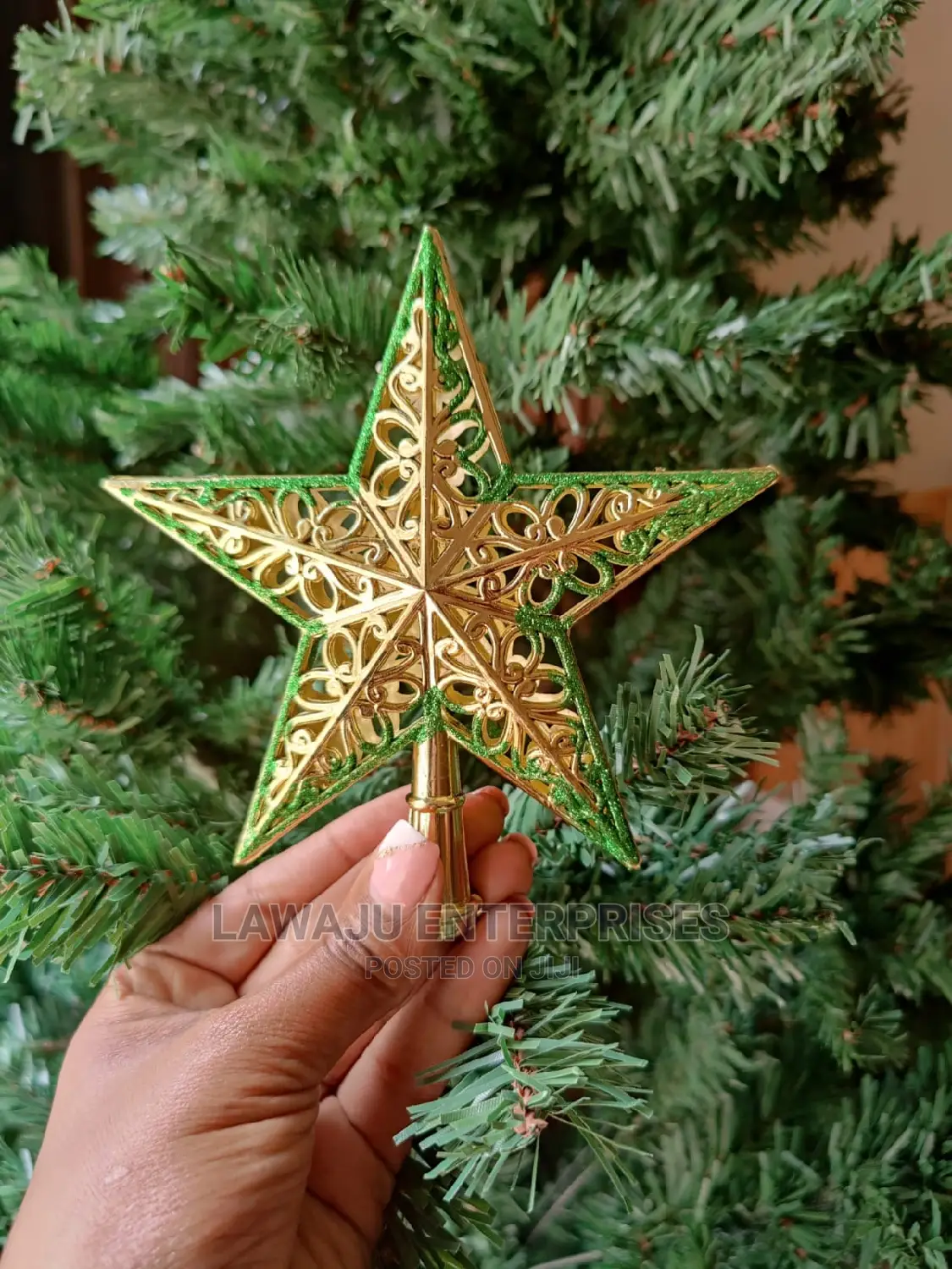 Xmass Green Golden Star-
