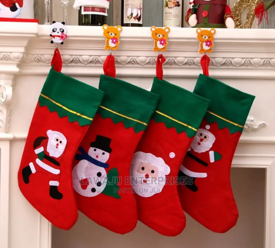 4pcs Christmas Socks Decor