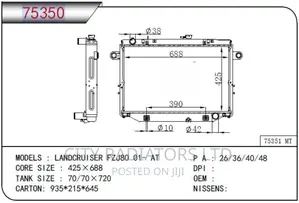 Radiator for Toyota Landcruiser FJ80.