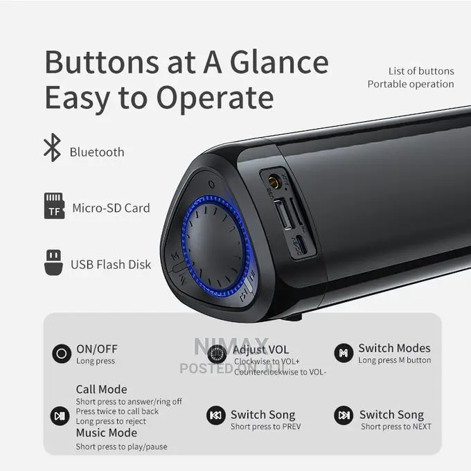 Awei Bluetooth Speaker Stereo Sound Box Hifi Mini Soundbar