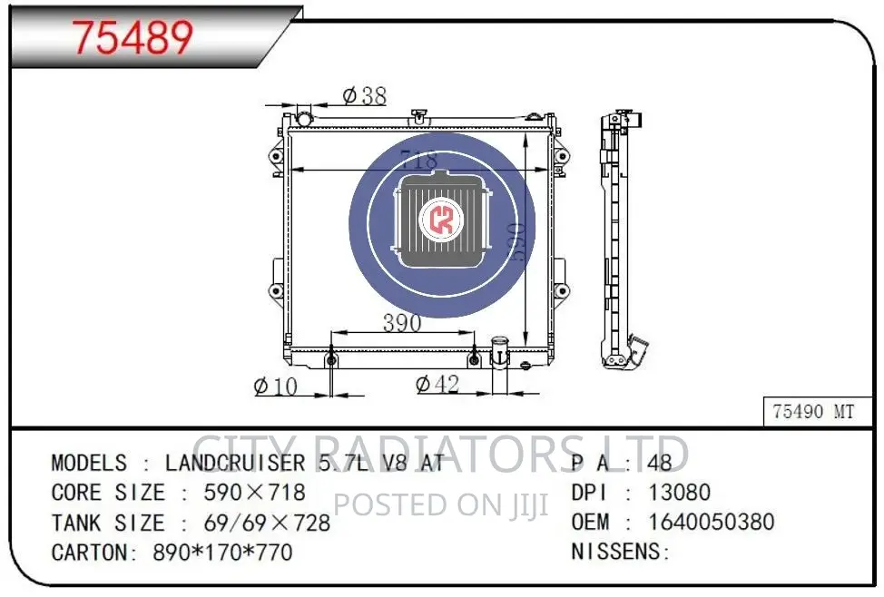 Toyota Landcruiser FJ200 200 Series Radiator.