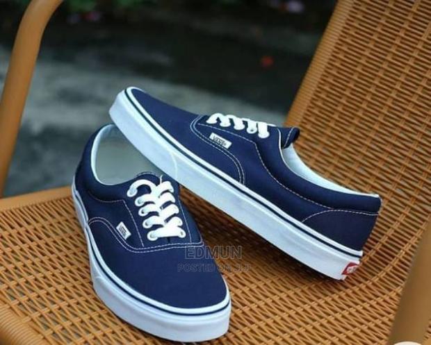Navy Blue Off the Wall Vans - main view