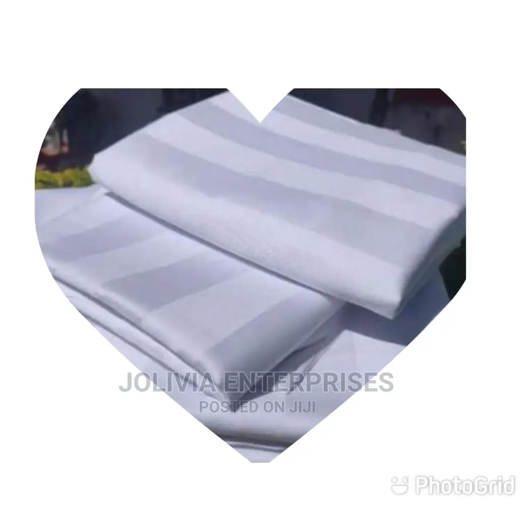Hotel Quality White Striped Bedsheets