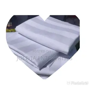 Hotel Quality White Striped Bedsheets