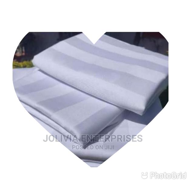Hotel Quality White Striped Bedsheets