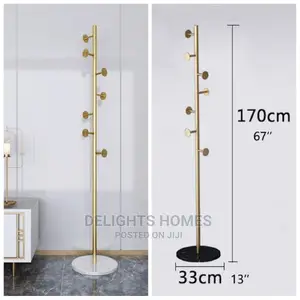 Metallic Handbag/Coat Hanger With Pure Marble Base