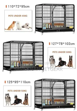 Heavy Duty Dog Crate, + Wheels Toilet Tray, Dog Kennel - XXL