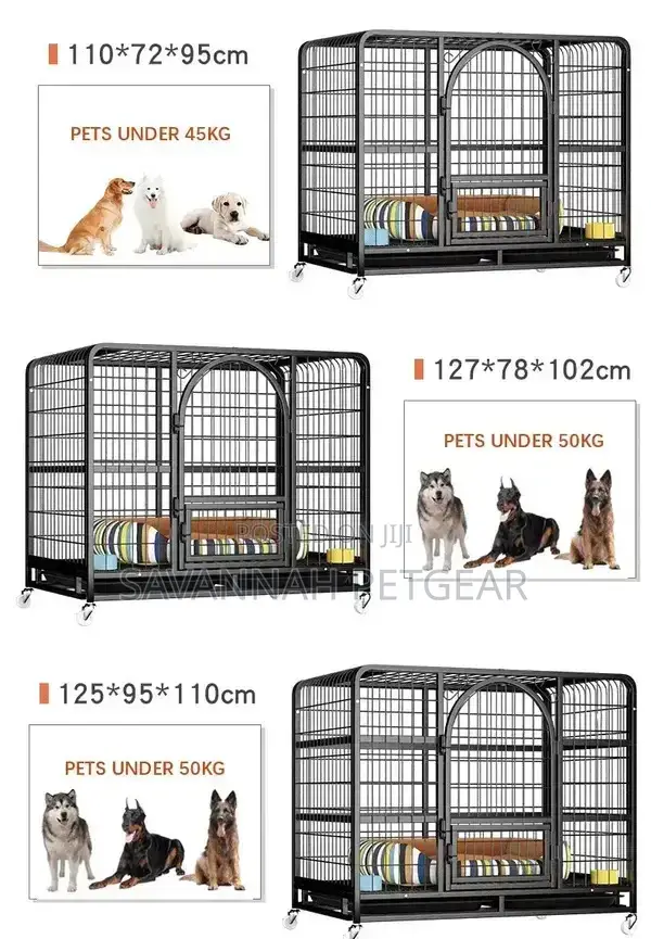 Heavy Duty Dog Crate, + Wheels Toilet Tray, Dog Kennel - XXL