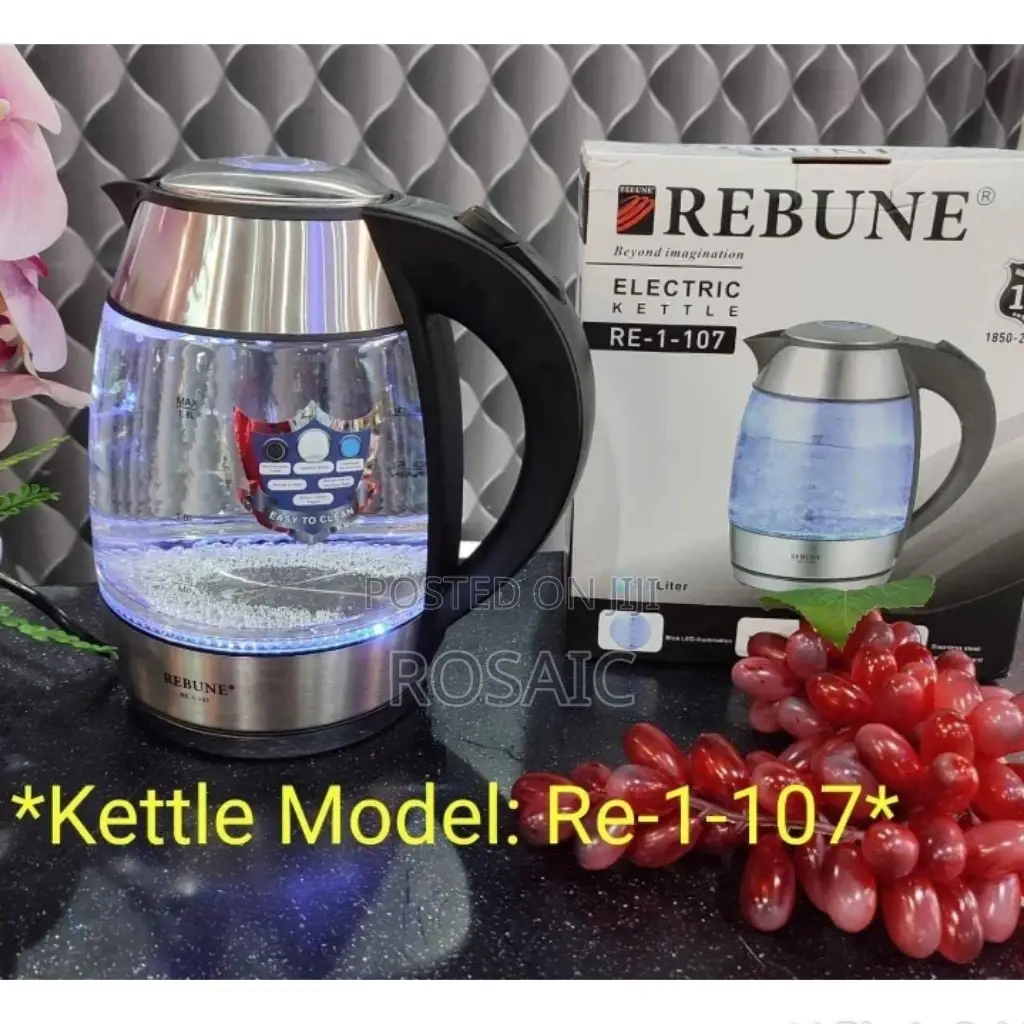 1.8ltrs Rebune Glass Kettle