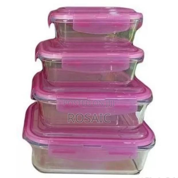 Set of 4 Glass Storage Bowls