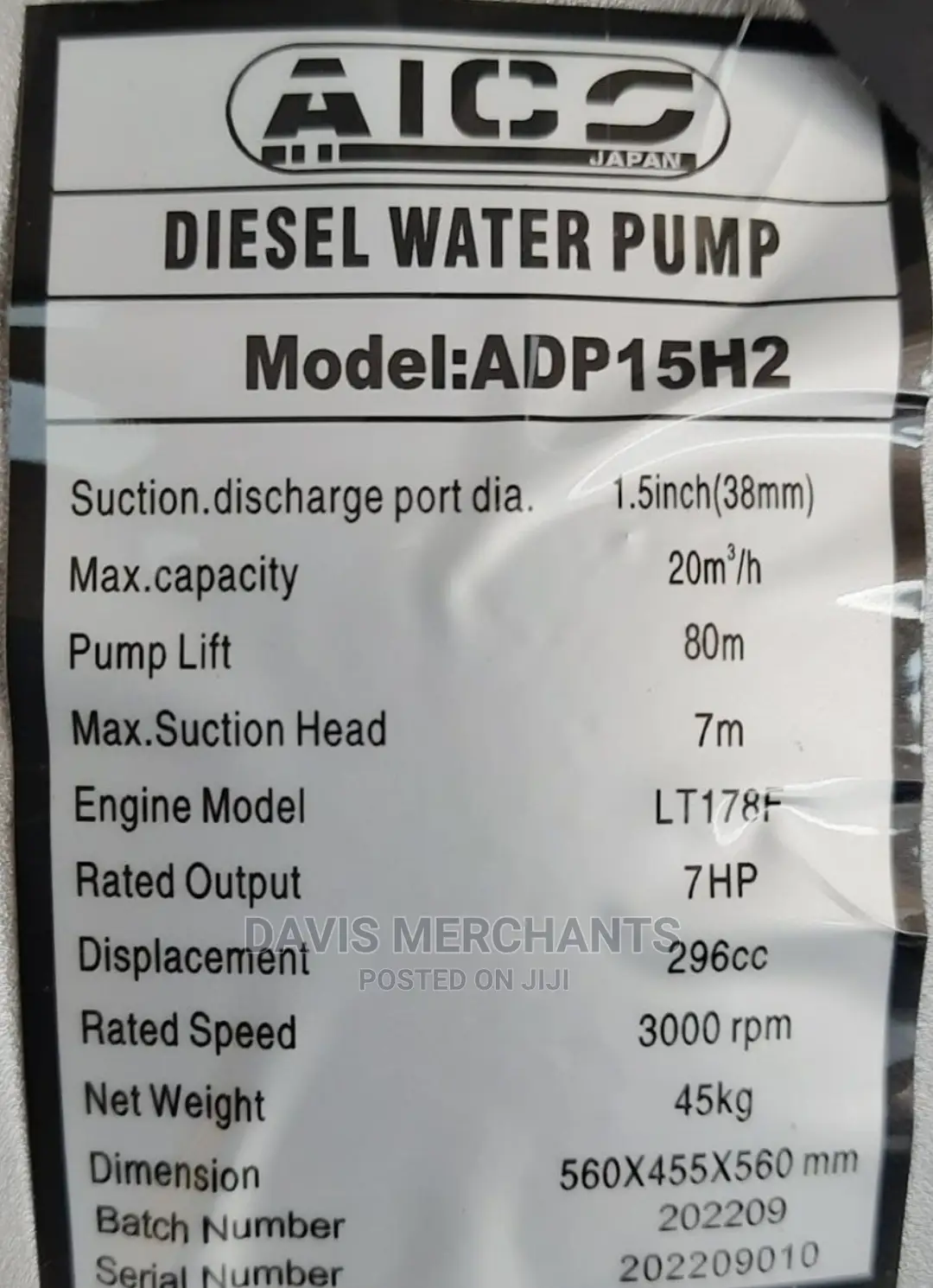 DIESEL Water Pump