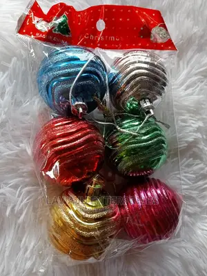 Christmas Decor Coloured Balls- 6pcs