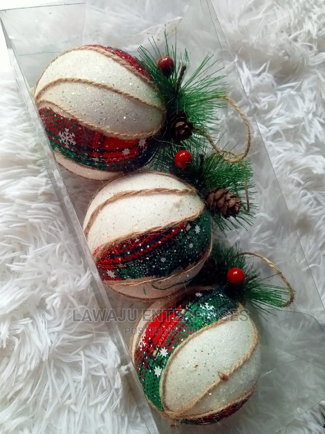 Clothed Christmas Balls - 3pcs