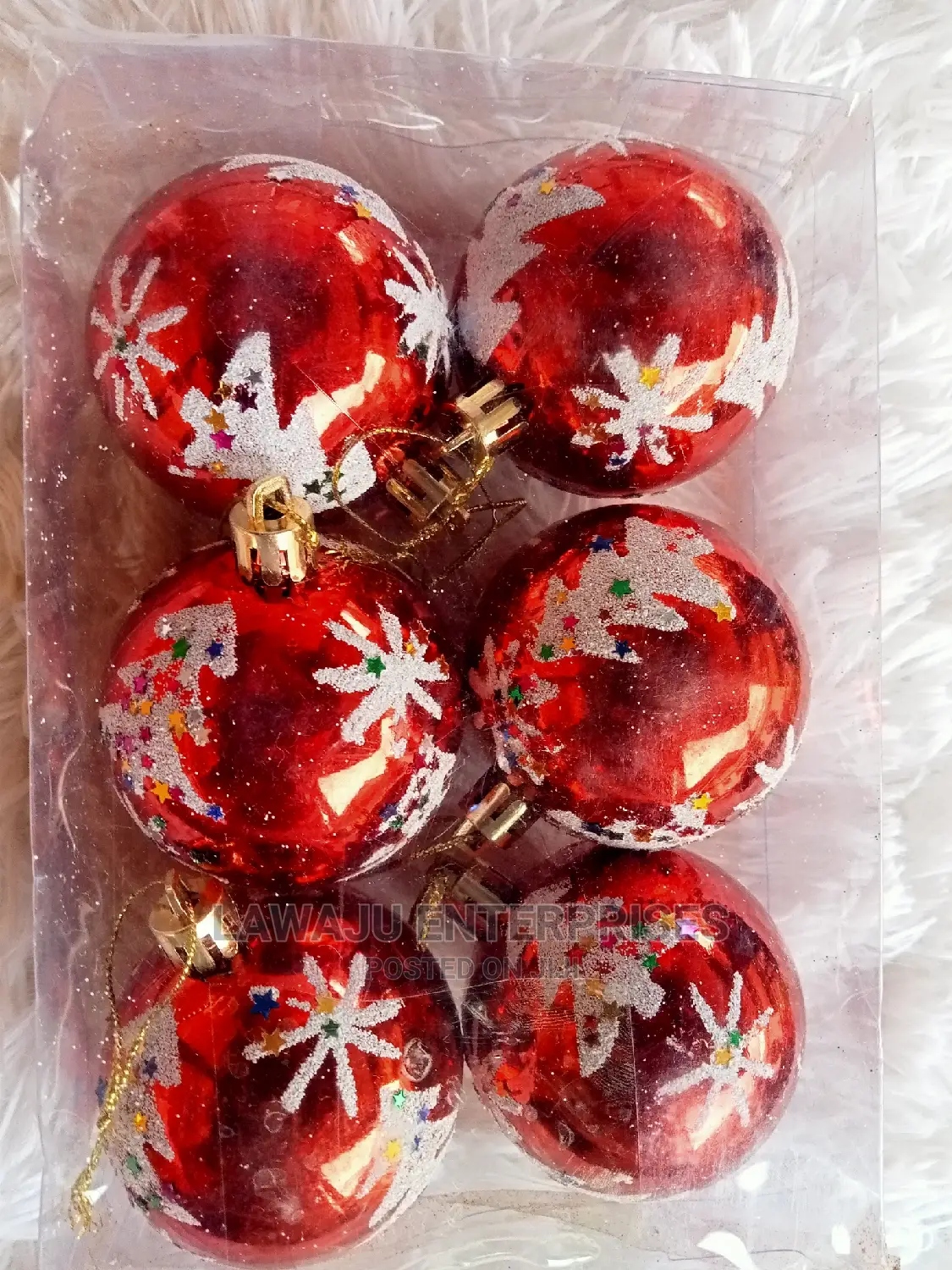 Christmas Decorating Red Balls- 6pcs
