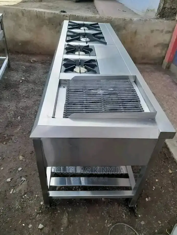 Stainless Steel Combined Cooker.(Burner and Grill)