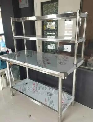 Stainless Steel Working Top Table With Over Shelve , - thumbnail 2