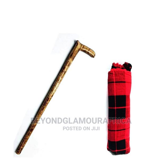 Wooden Walking Stick With Shuka Combo - main view