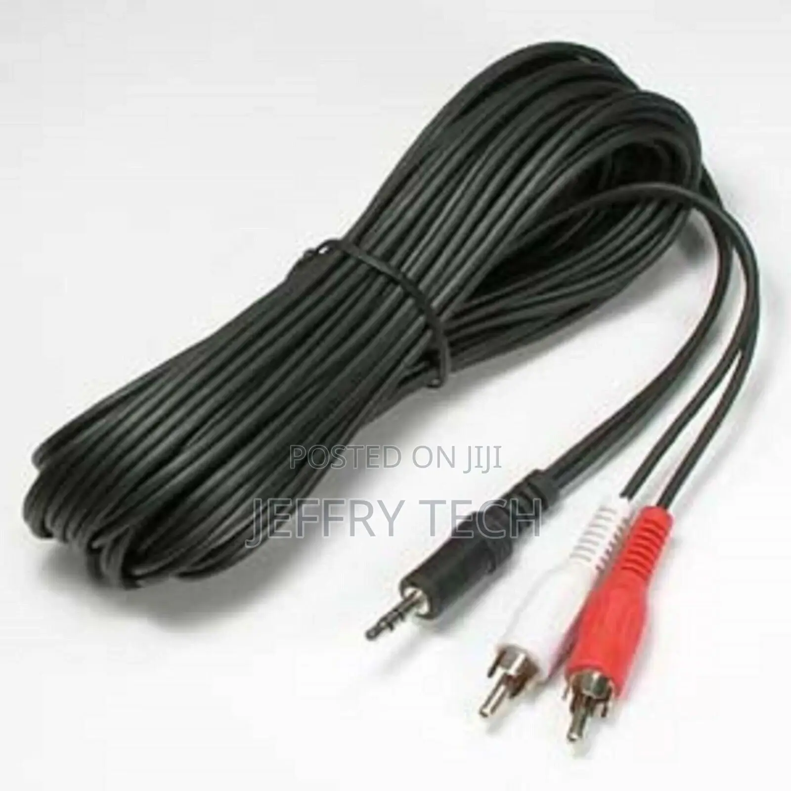3.5mm 1/8" Stereo Male Aux Plug to 2 RCA Male Audio Cable Co