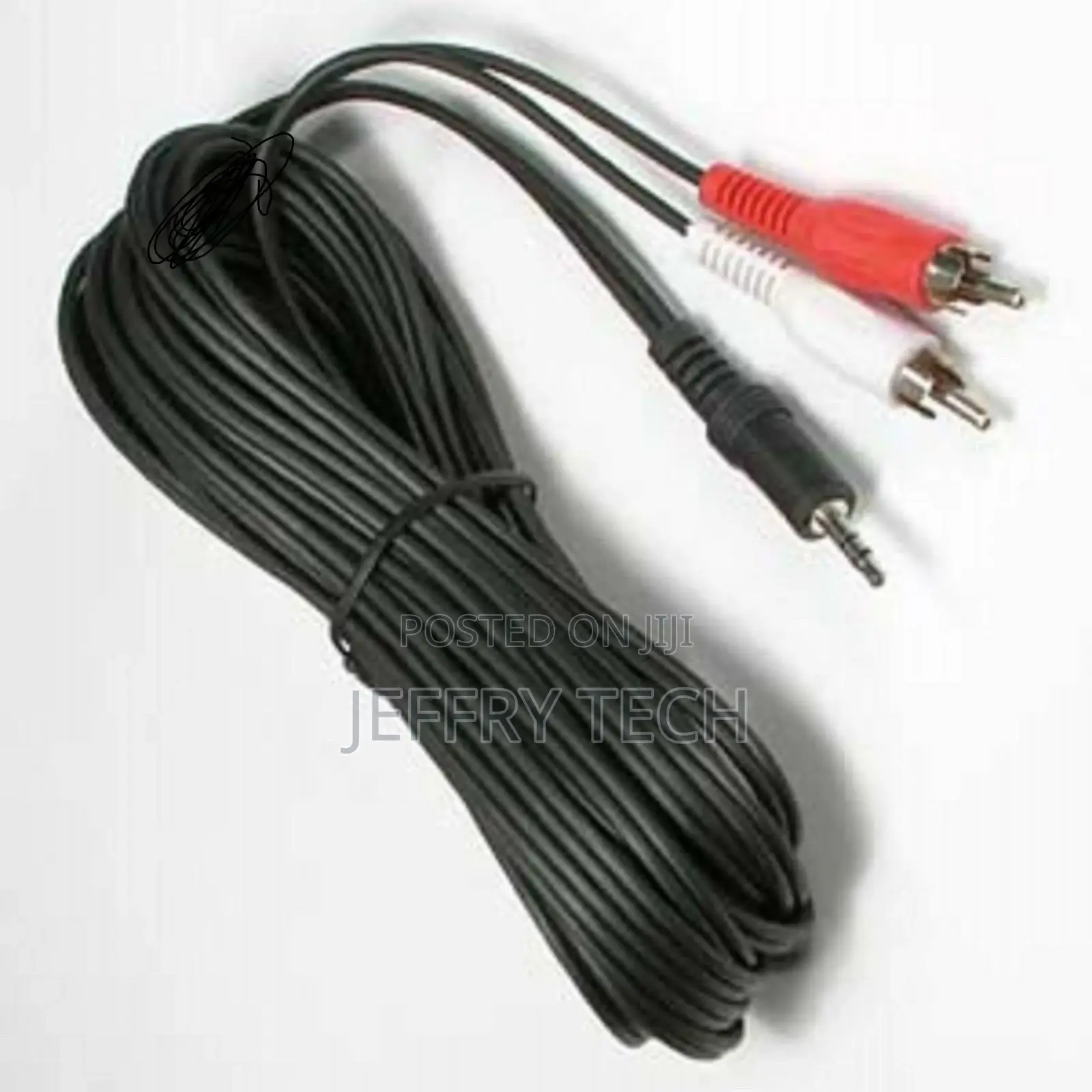 3.5mm 1/8" Stereo Male Aux Plug to 2 RCA Male Audio Cable Co