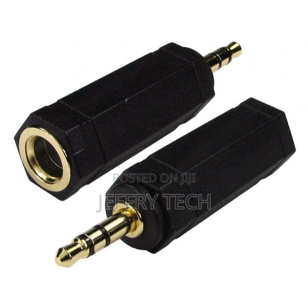 6.35mm 1/4 Socket to Stereo 3.5mm Jack Plug Adapter Headphon