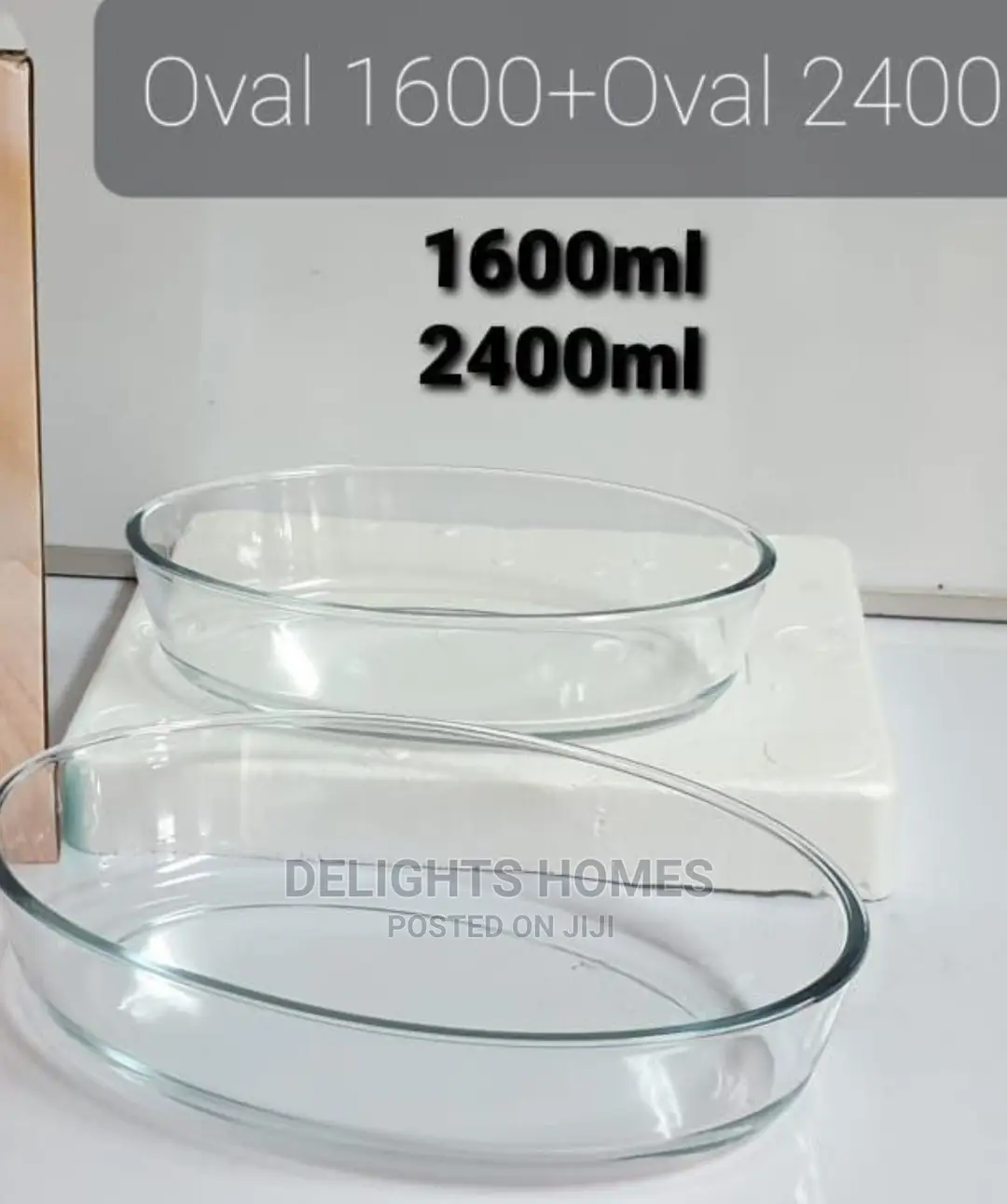 2pcs Oval Glass Baking
