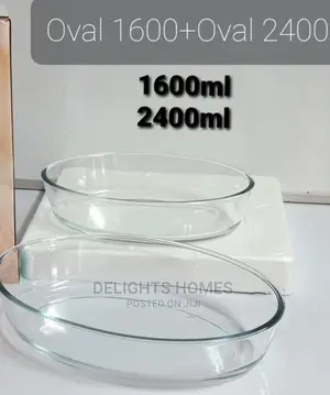 2pcs Oval Glass Baking