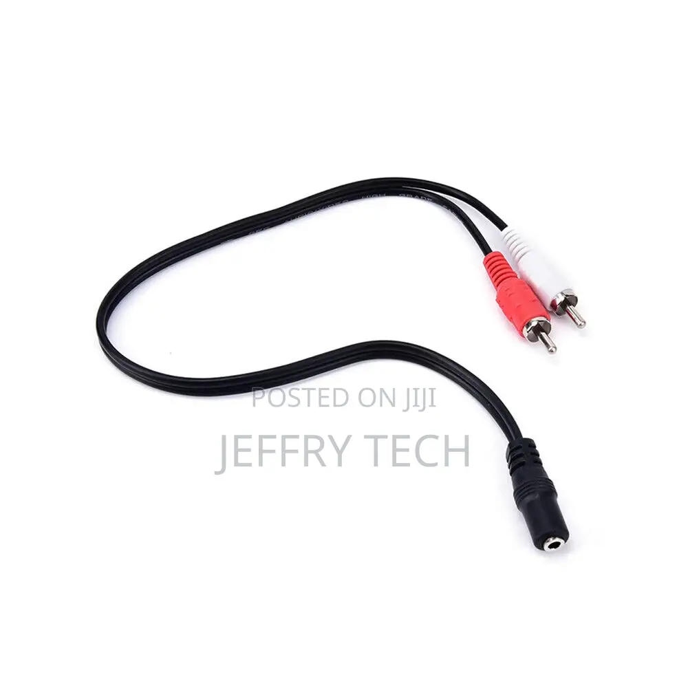 3.5mm 1/8" Stereo Female to 2 Male RCA Jack Adapter AUX Audi