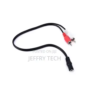 3.5mm 1/8" Stereo Female to 2 Male RCA Jack Adapter AUX Audi