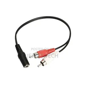 3.5mm 1/8" Stereo Female to 2 Male RCA Jack Adapter AUX Audi