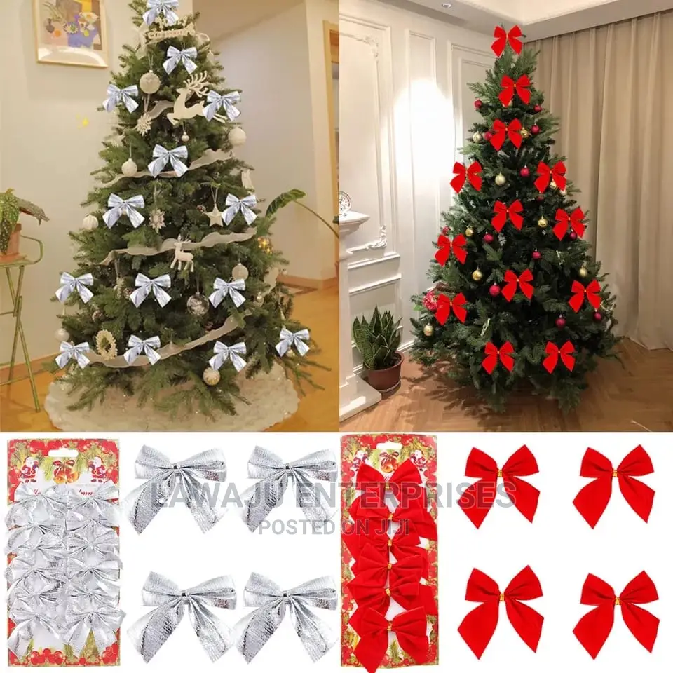 Christmas Decor Bow Set- 6pcs