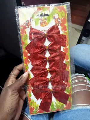 Christmas Decor Bow Set- 6pcs