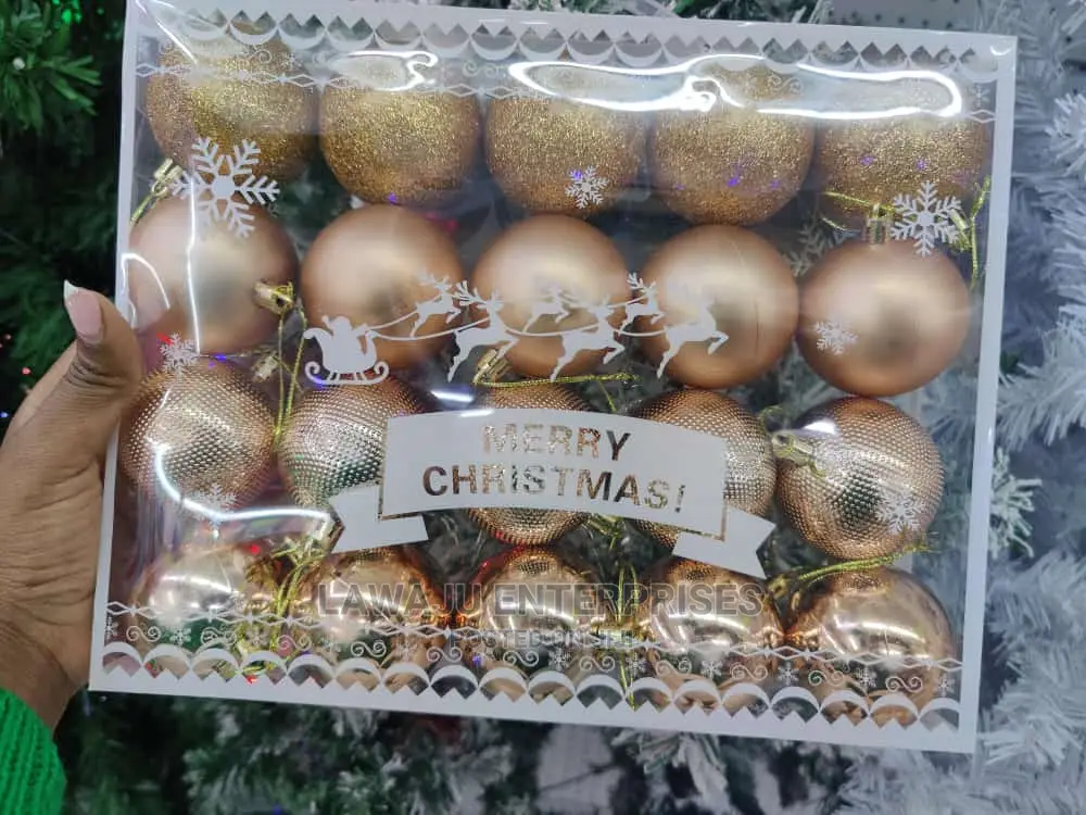 Merry Christmas Gold Balls Decor- 20pcs