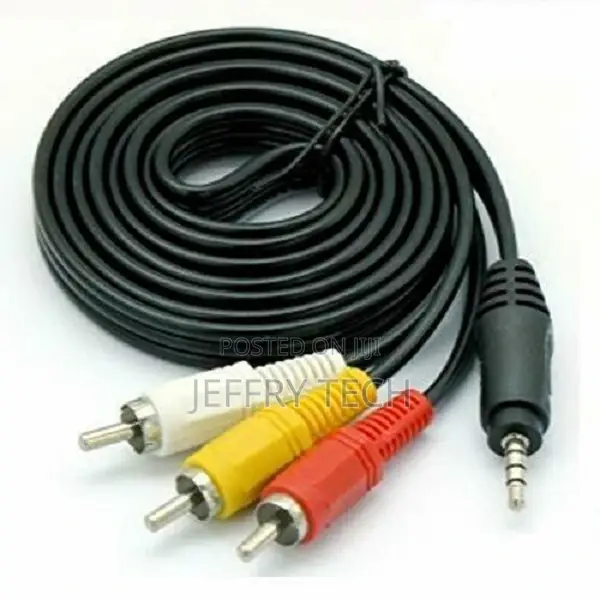 3.5mm JACK 4 Pole to 3 X PHONO Audio Video AV OUT to TV IN C