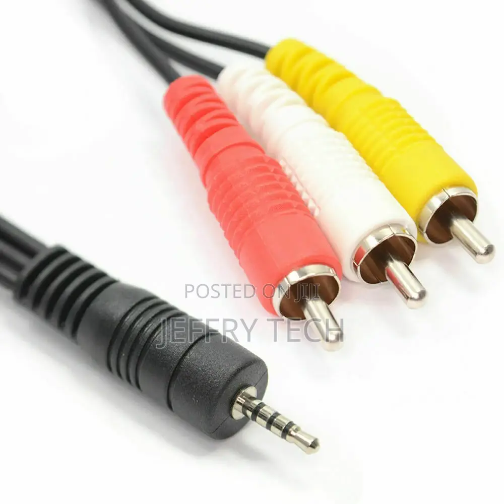 3.5mm JACK 4 Pole to 3 X PHONO Audio Video AV OUT to TV IN C