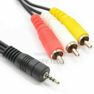 3.5mm JACK 4 Pole to 3 X PHONO Audio Video AV OUT to TV IN C