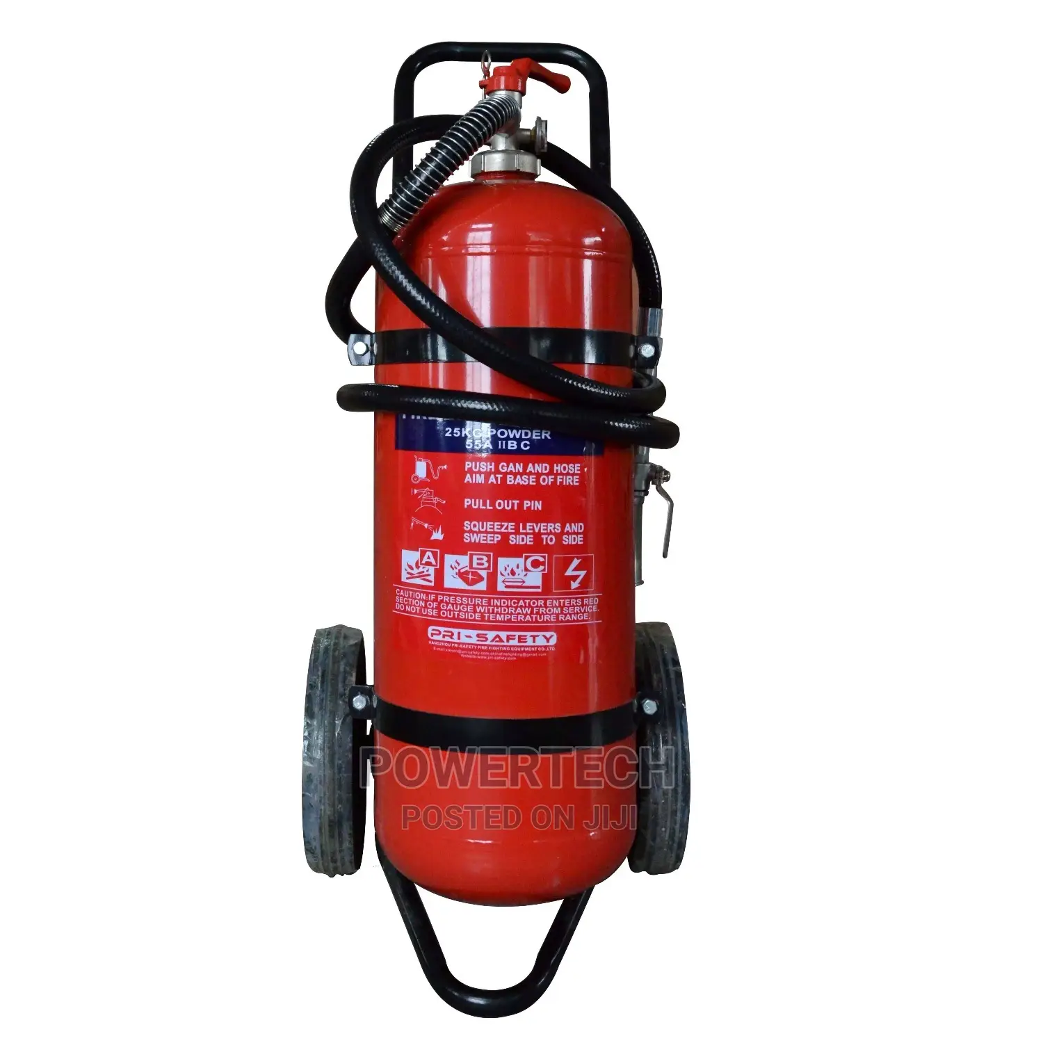 25kg Trolley Dry Powder Fire Extinguisher;
