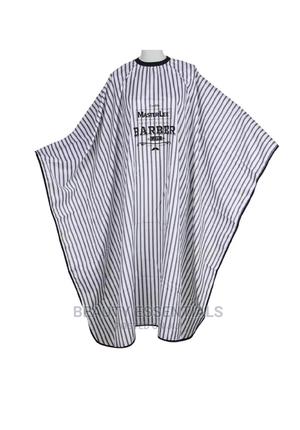 White Black Stripped Barber Gown - thumbnail 2