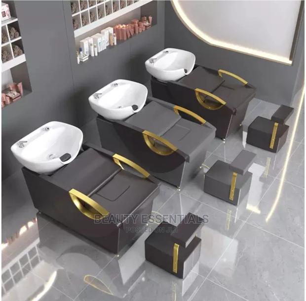 Black Gold Arm Rest Shampoo Unit - main view