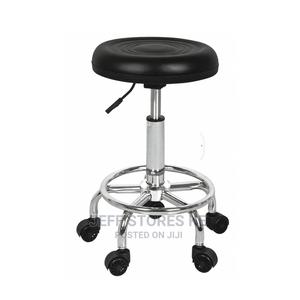 Round Black Movable Stool - thumbnail 2
