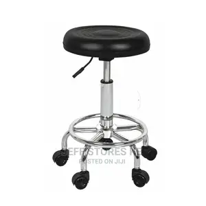 Round Black Movable Stool
