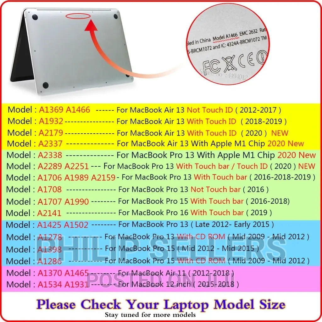 Matte Laptop Case for Apple Macbook Air Pro 13-Inch 2020 A23