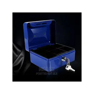 10" Metal Petty Cash Box Handle Change Deposit Money Holder