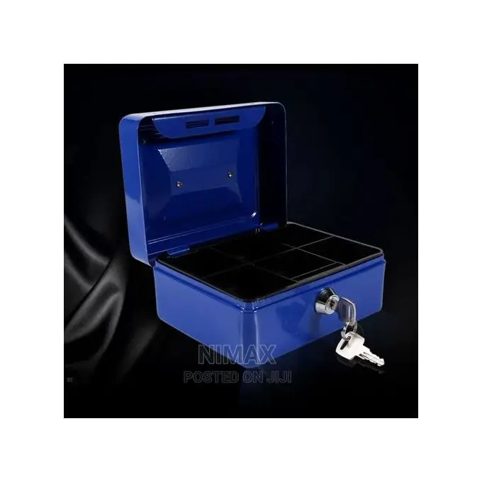 10" Metal Petty Cash Box Handle Change Deposit Money Holder